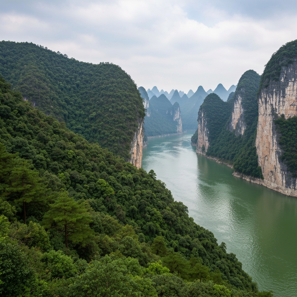 Aerial View Over E'zhou