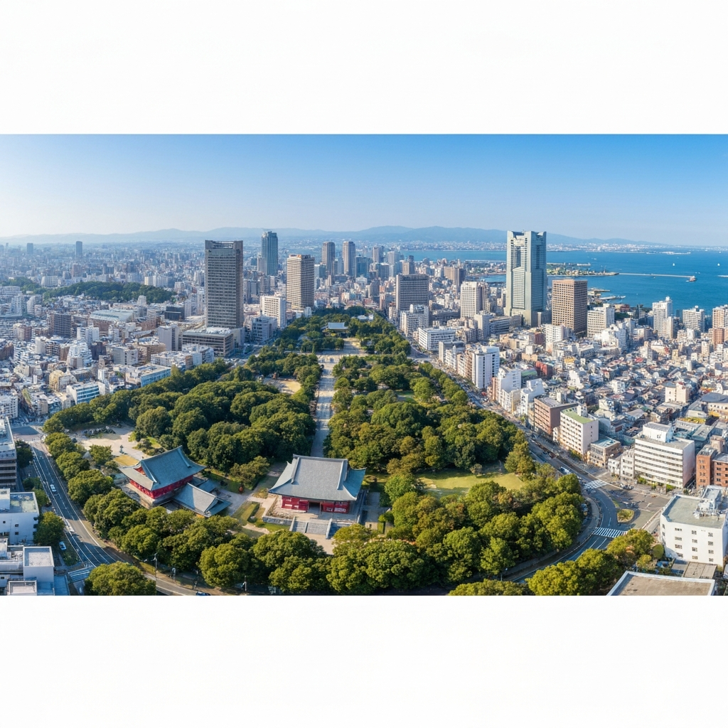 Aerial view of Hiroshima city
