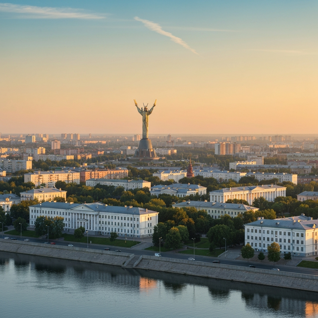 Volgograd city aerial