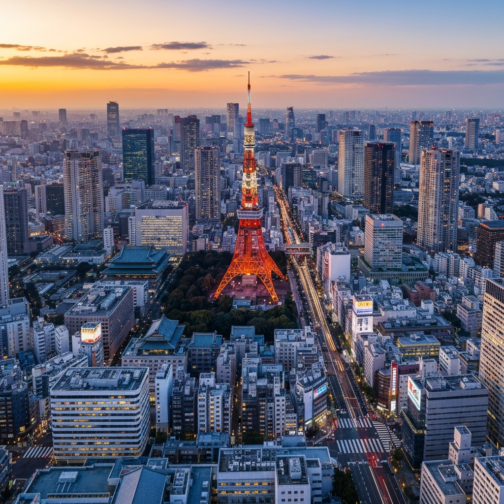 Private Jet Over Tokyo