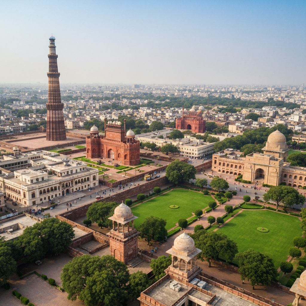 Delhi skyline from above
