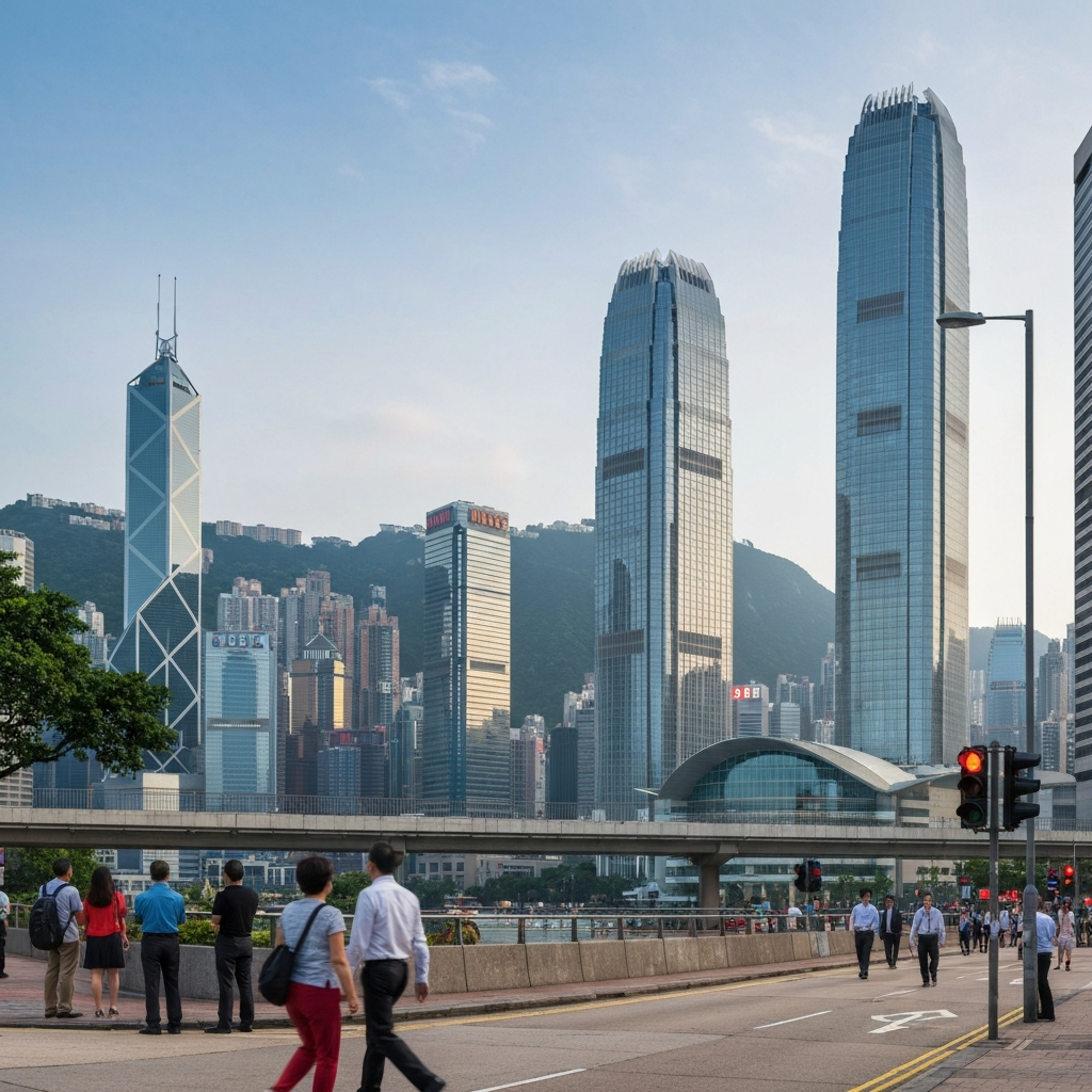 Hong Kong skyline aerial