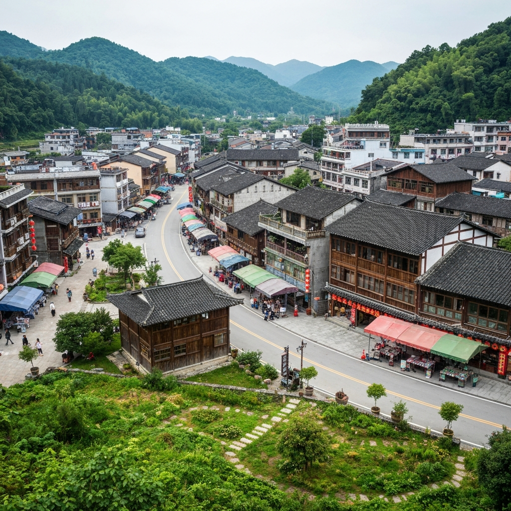 Aerial view Shuangshui Guizhou