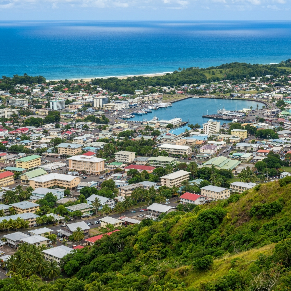 Scenic view en route from Apia to Suva