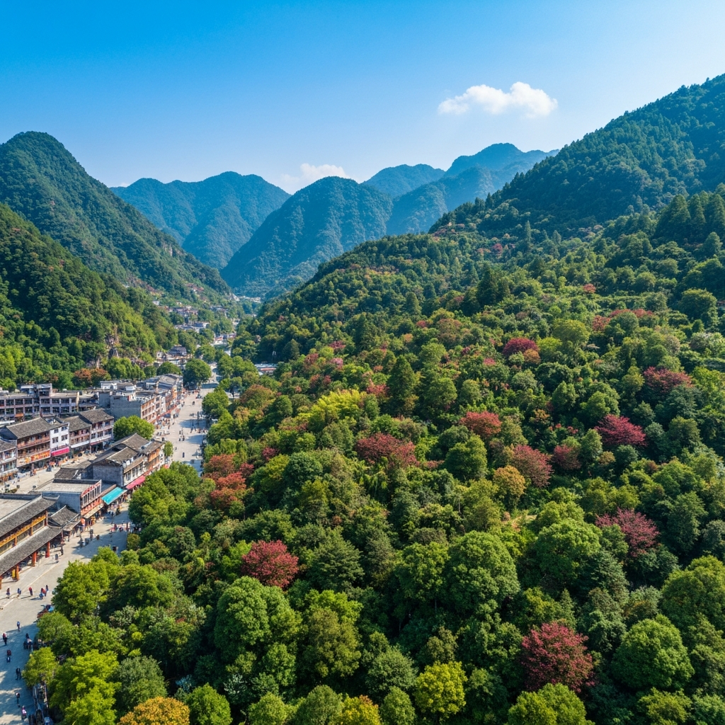 Aerial view Meishan
