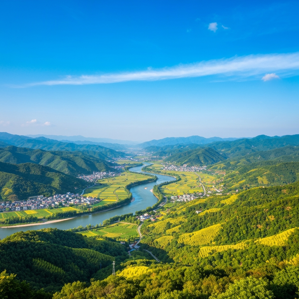 Aerial view of Meishan