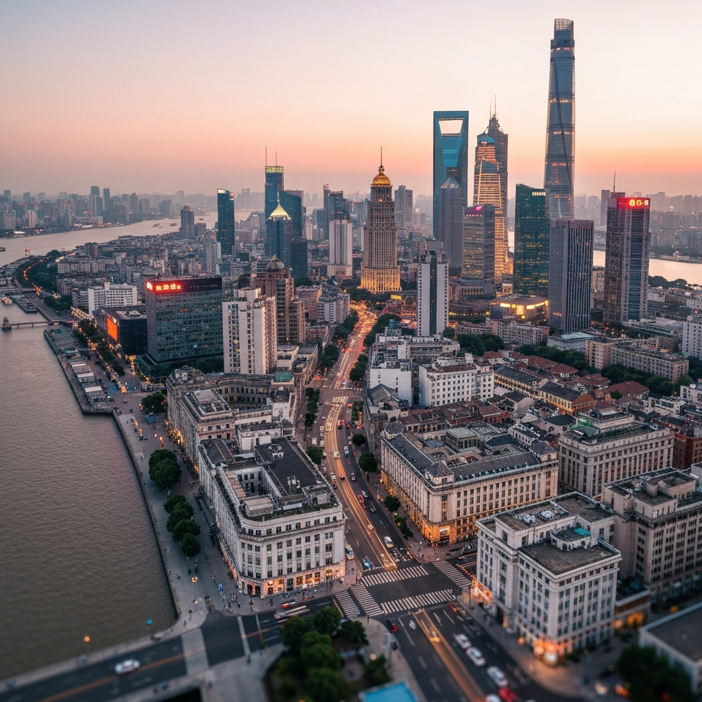 Shanghai Skyline from Private Jet