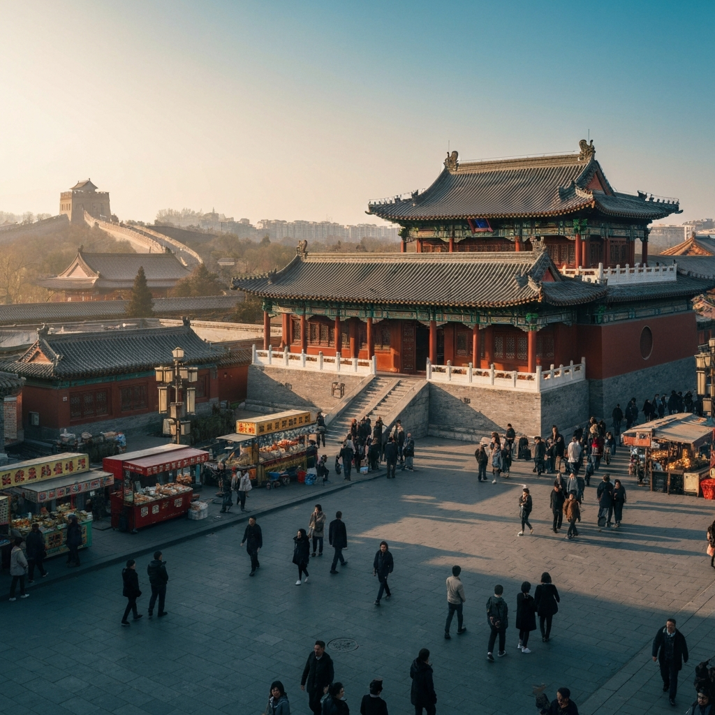 Aerial view of Beijing skyline
