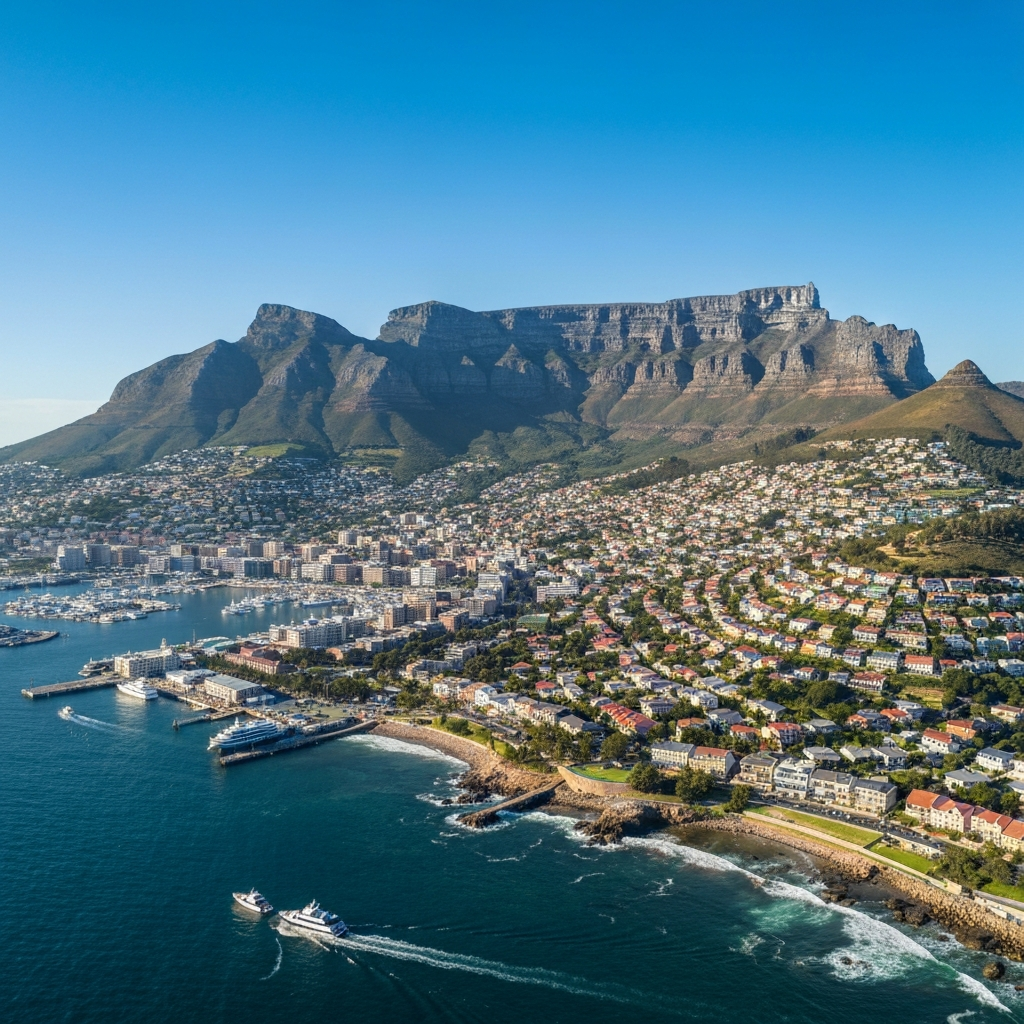 Flying into Cape Town