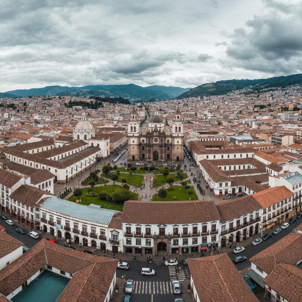 Aerial view of Quito, Ecuador