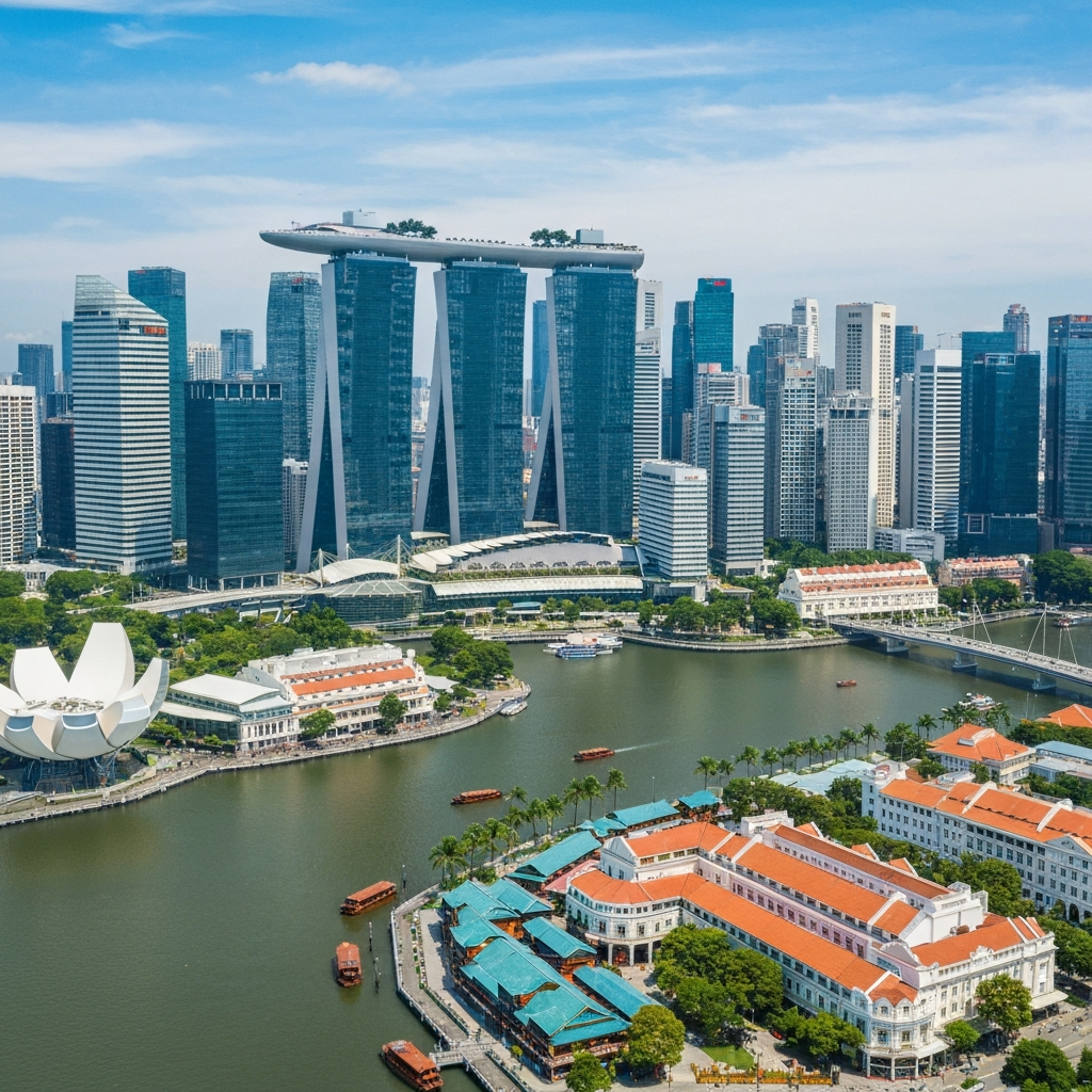 Singapore city aerial