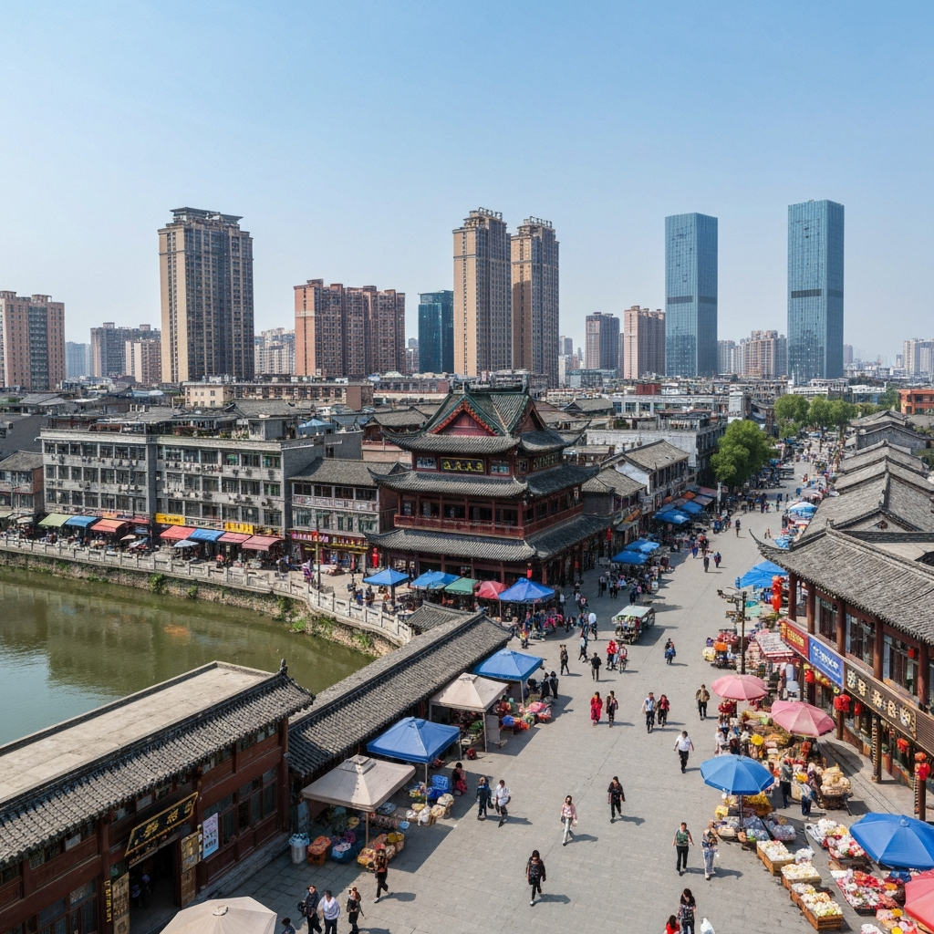 Aerial view of Qiqihar departure