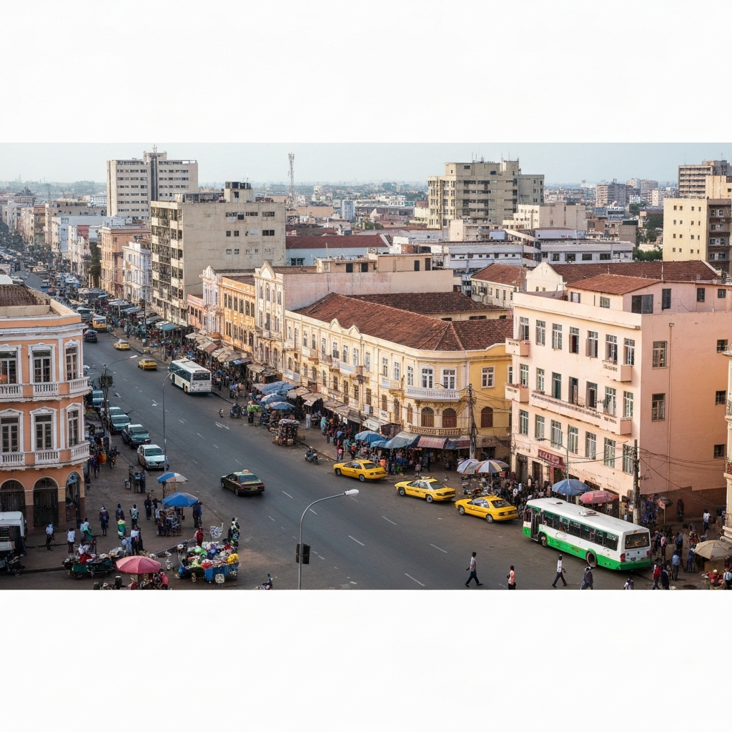 Luanda skyline at dusk