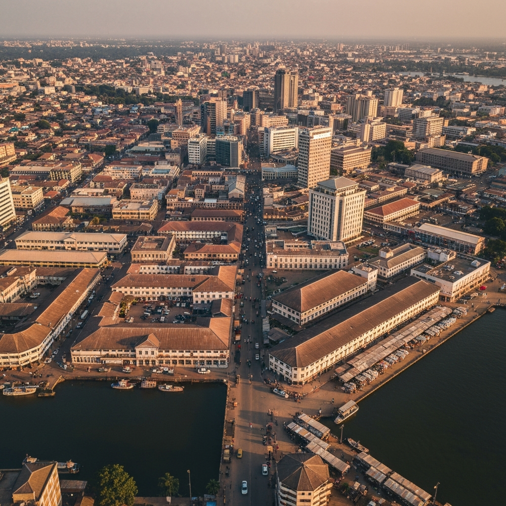 Aerial view of Lagos, Nigeria