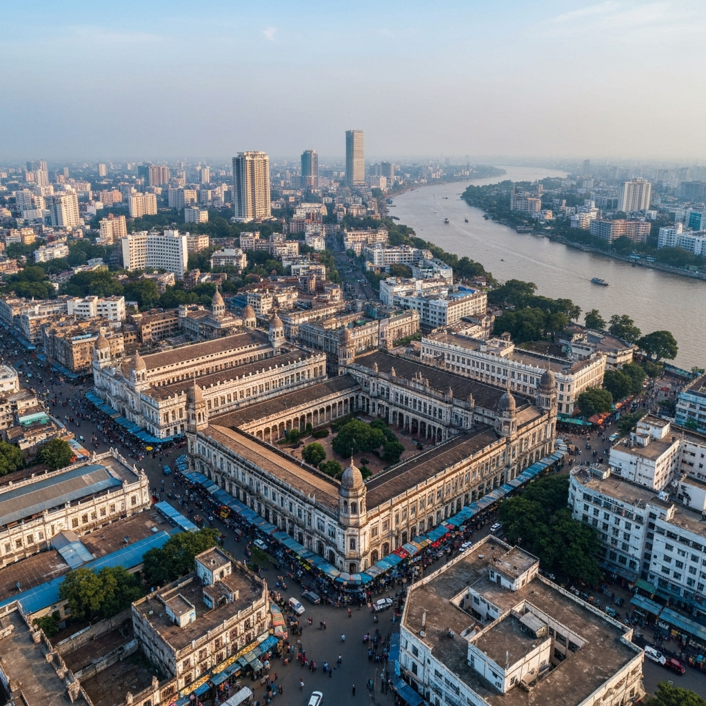 Aerial view of Kolkata