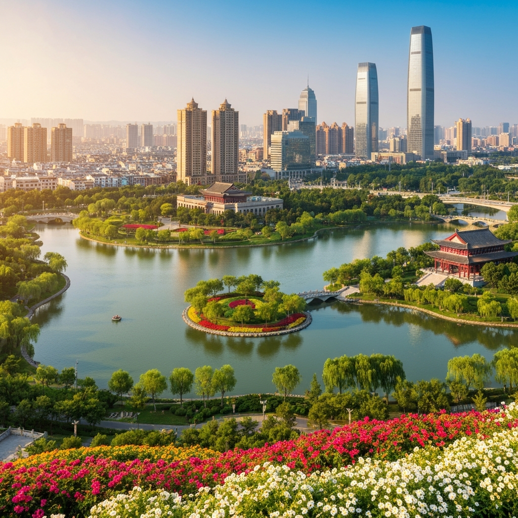 Weifang skyline from above