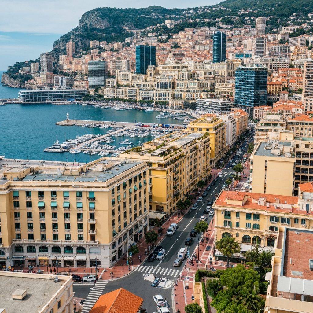 Aerial view of Monaco's harbor