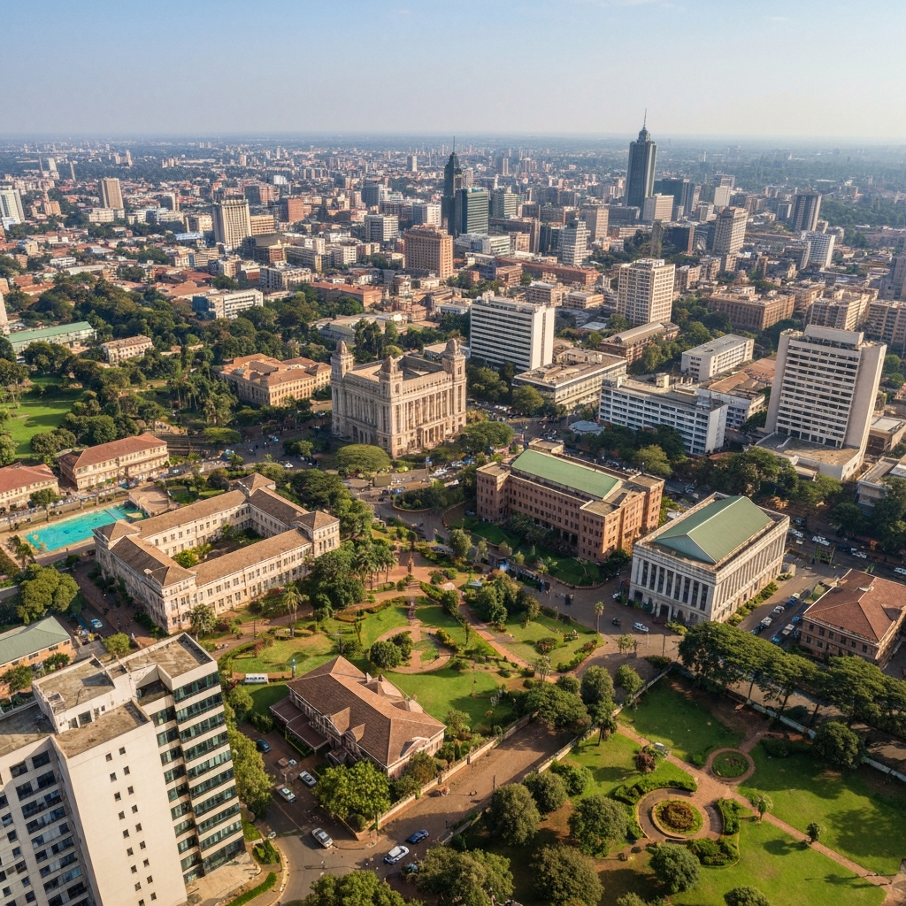 Aerial view over Nairobi