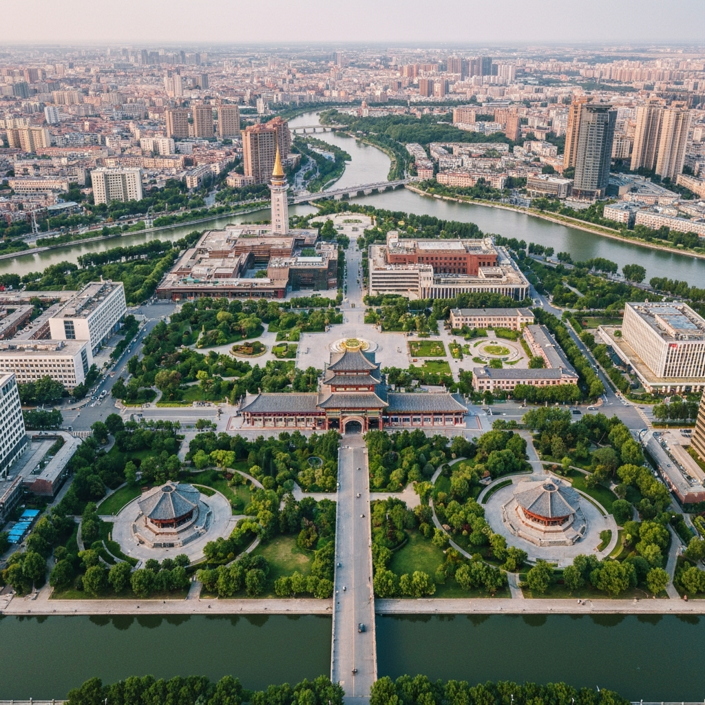 Aerial view of Lanzhou