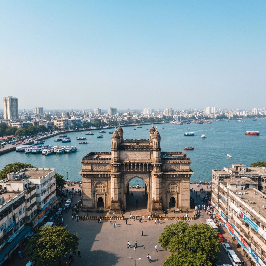 Aerial View of Mumbai's Coastline