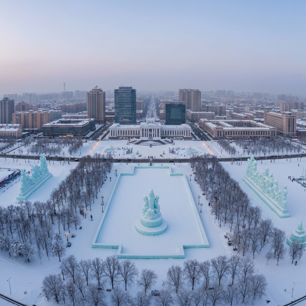 Arrival in Harbin by private jet