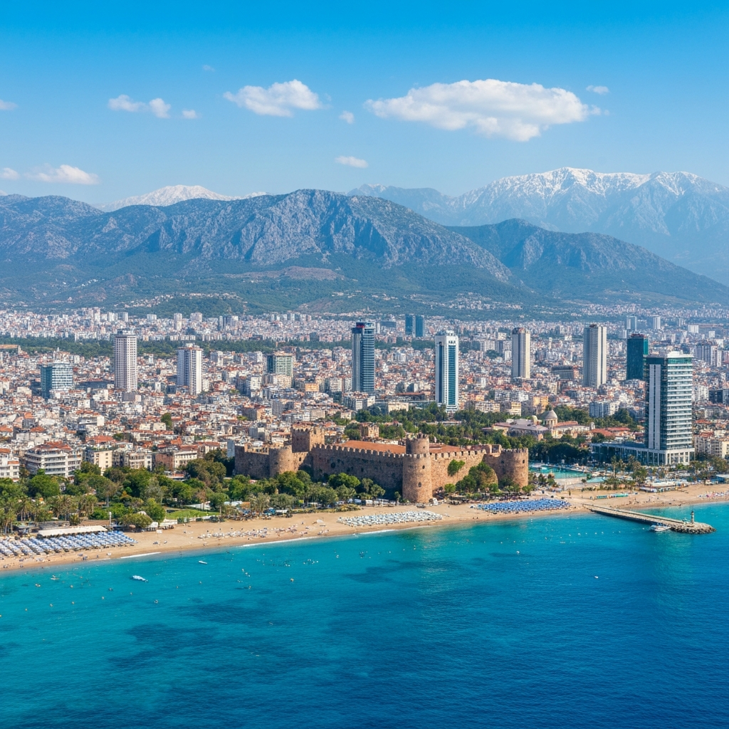 Private Jet Over Antalya Coastline