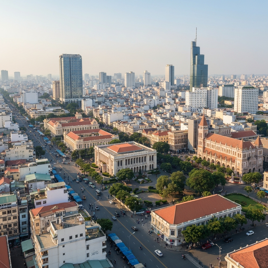 Ho Chi Minh City to Hanoi jet route