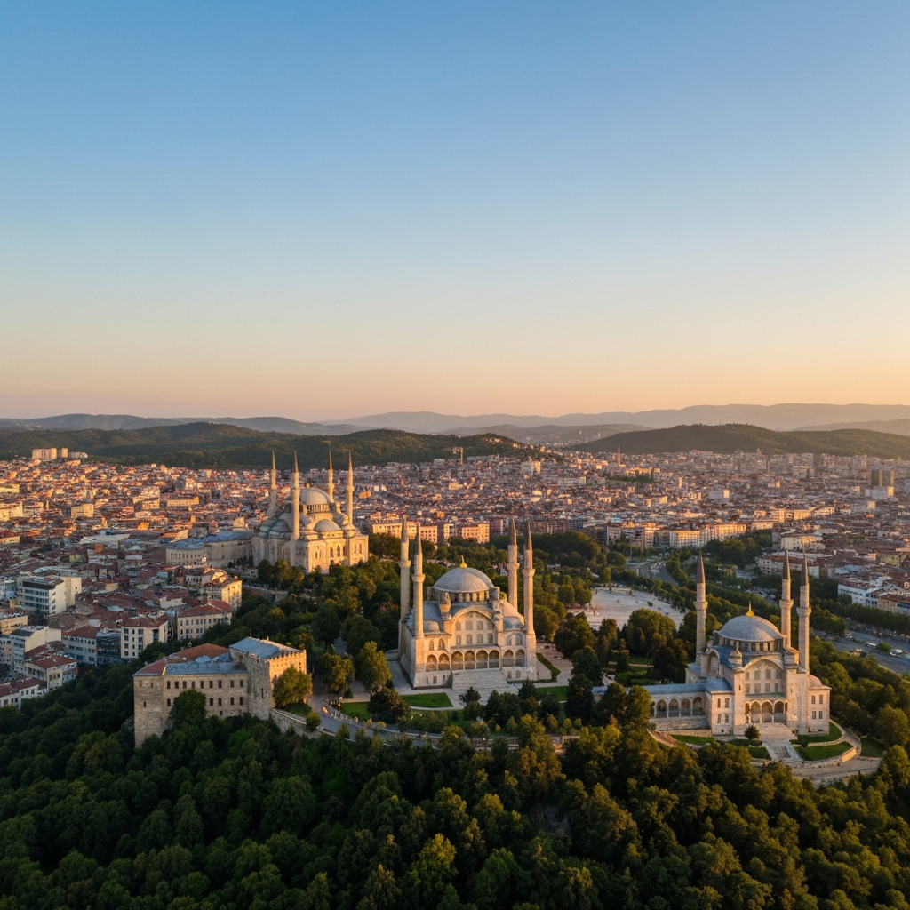 Bursa skyline at dusk