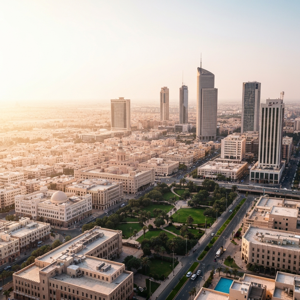 Private jet over Riyadh