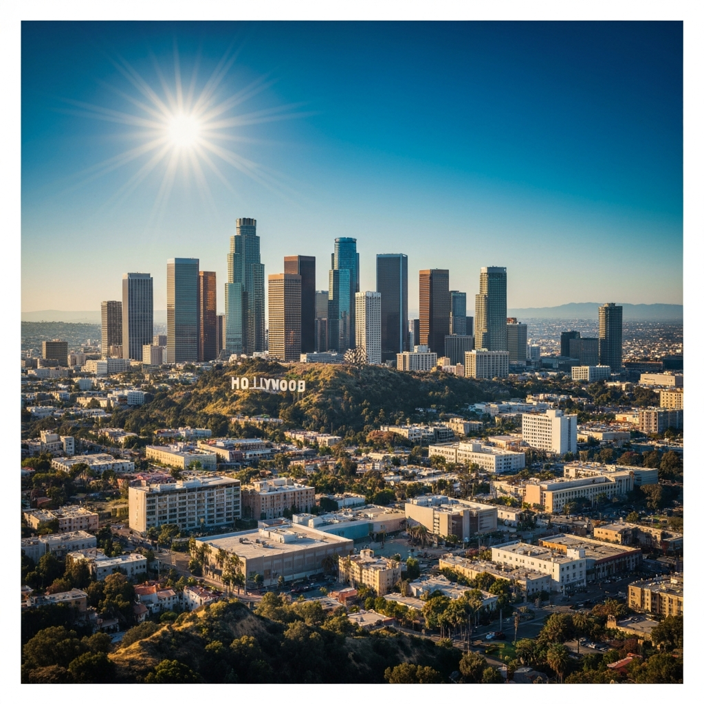Los Angeles Skyline from Jet