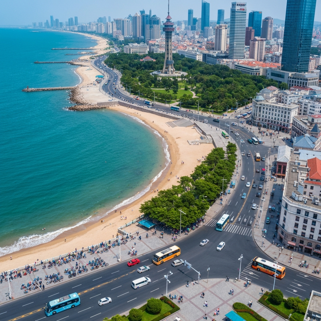Qingdao coastal skyline