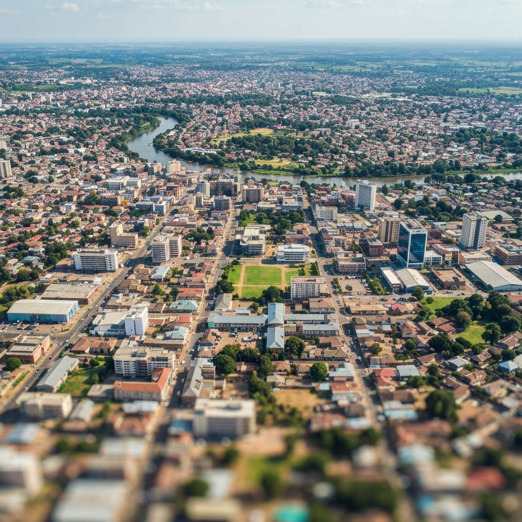 Aerial view over Lusaka