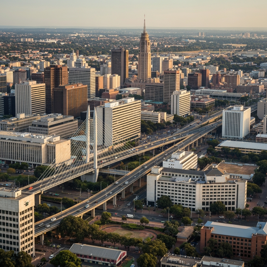 Johannesburg skyline from above