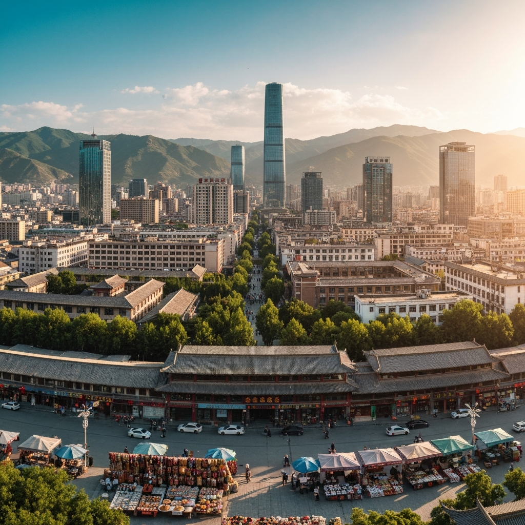 Lanzhou Yellow River skyline