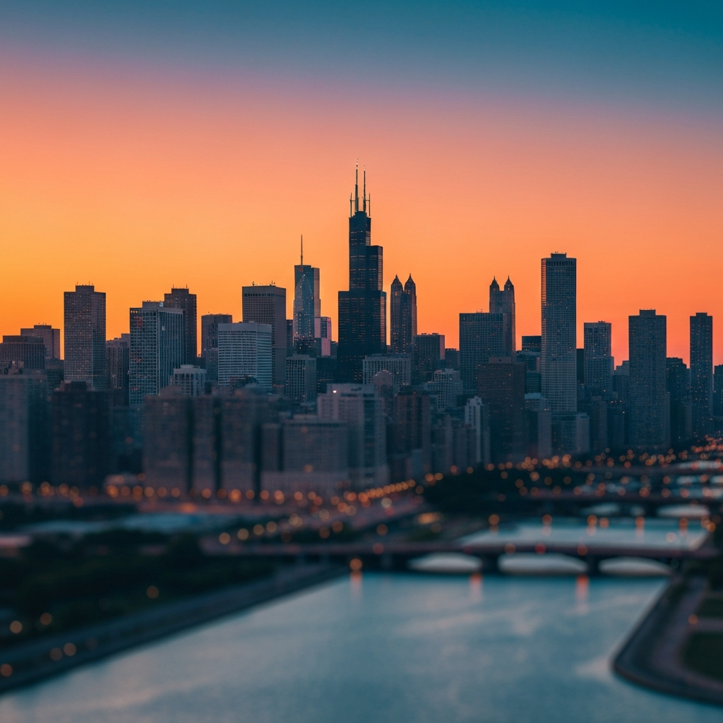 Chicago Skyline from Jet
