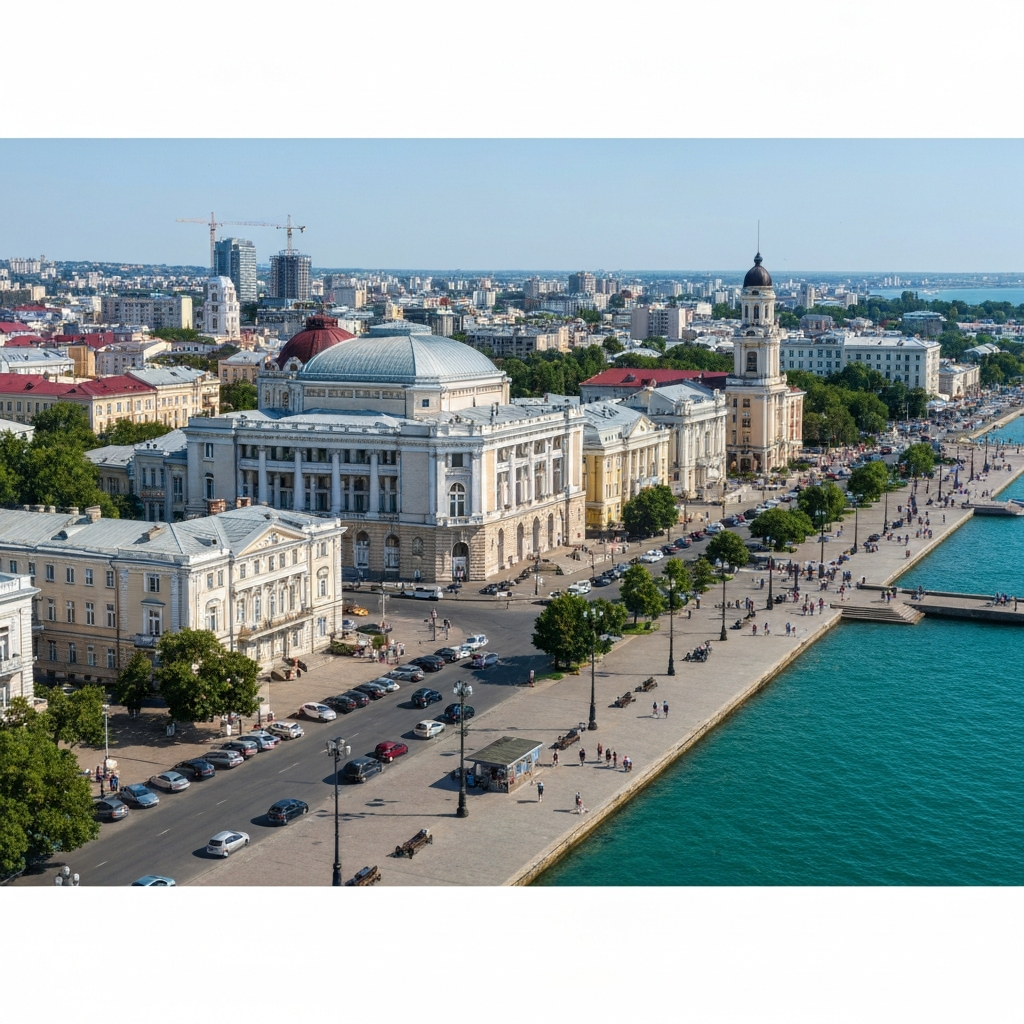 Views of Odesa from private jet