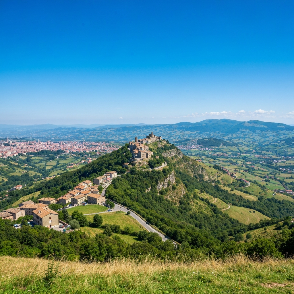 San Marino to Milan private jet aerial