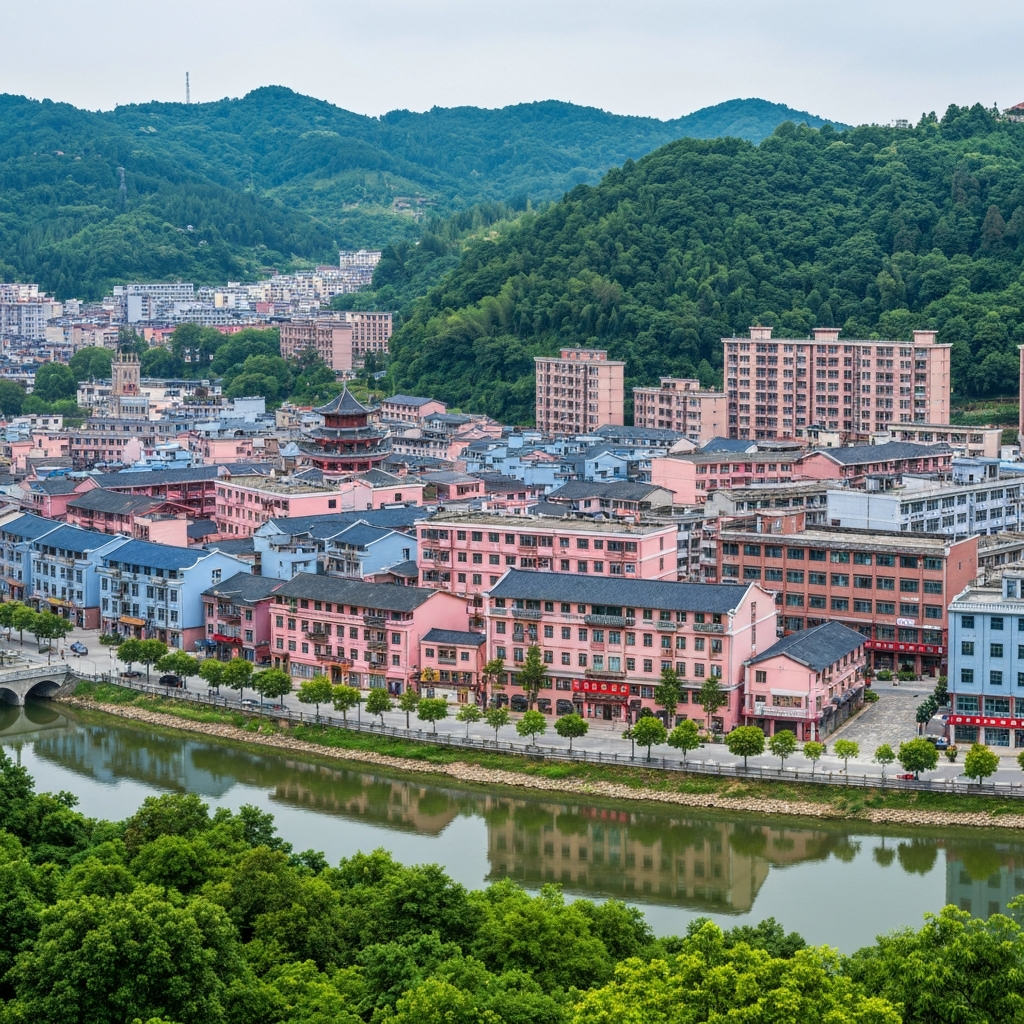 Suqian city aerial view