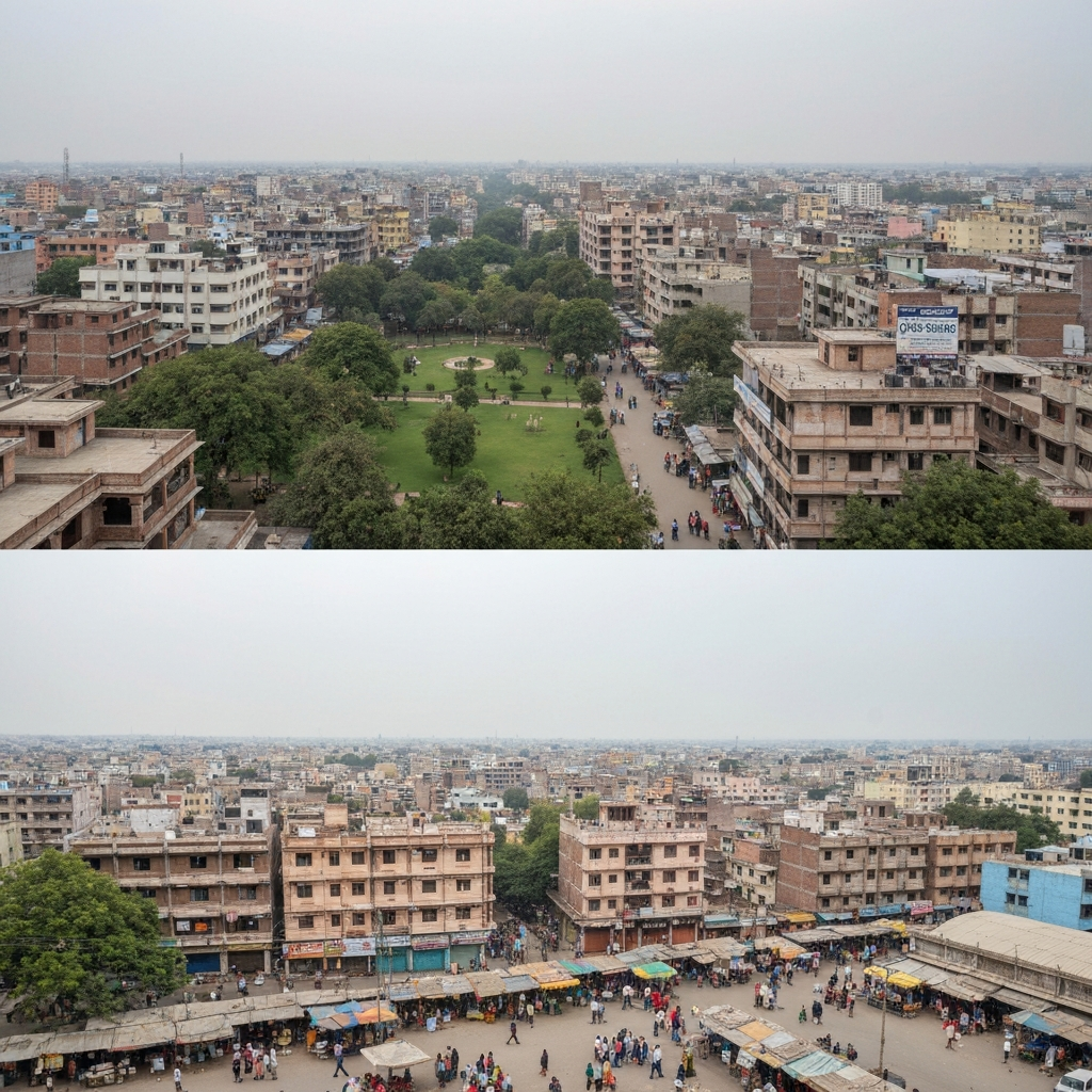 Aerial view of Ghaziabad