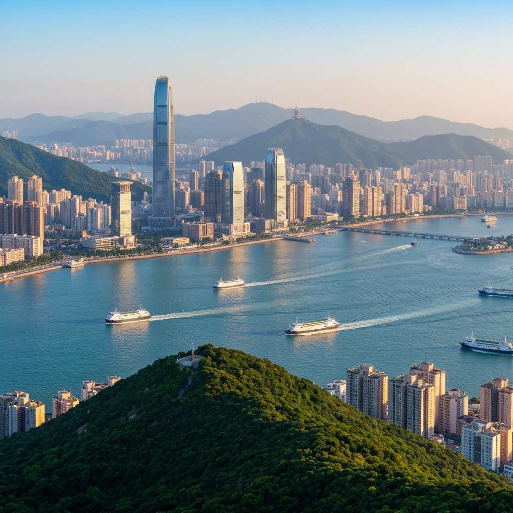 Zhuhai city aerial view