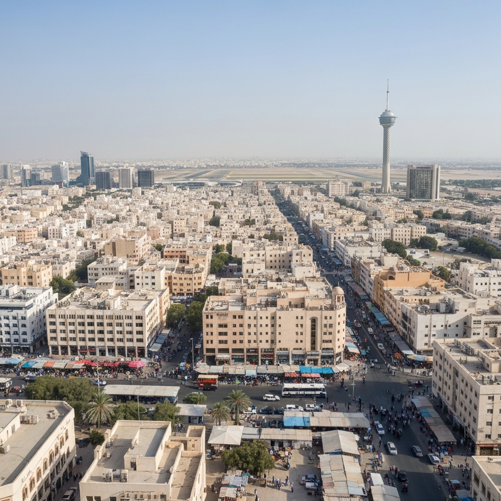 Private jet over Bahrain