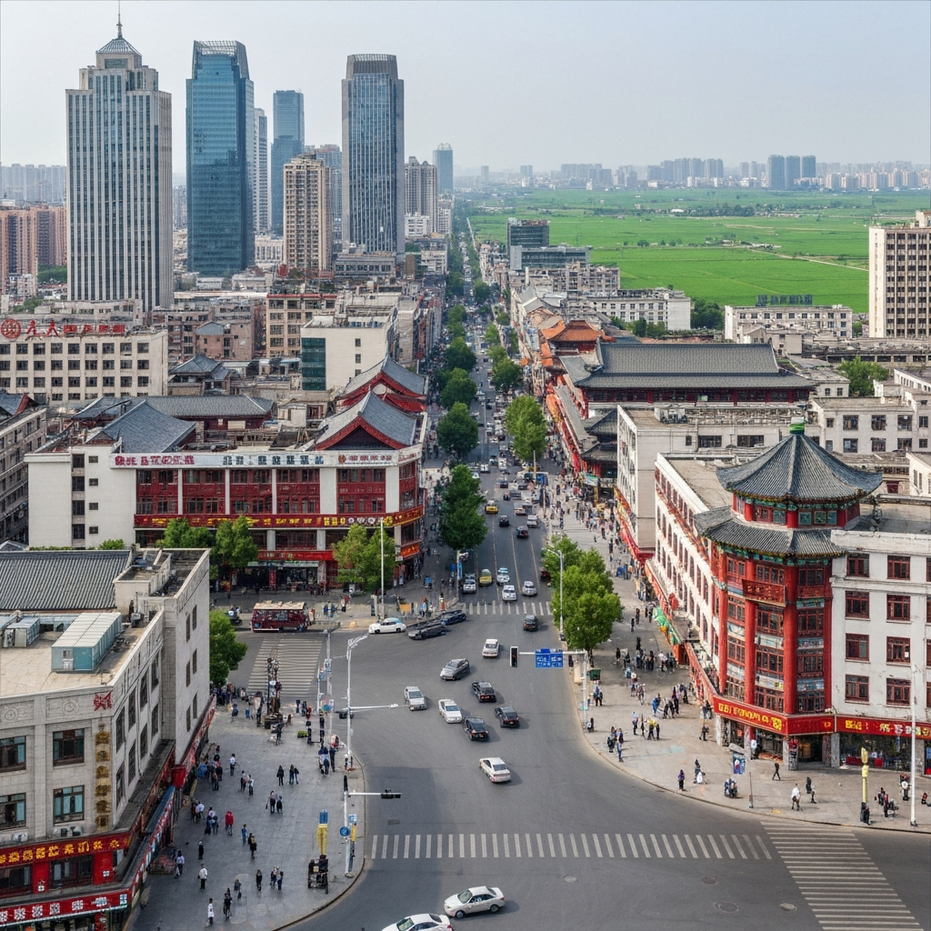 Zhengzhou skyline and river