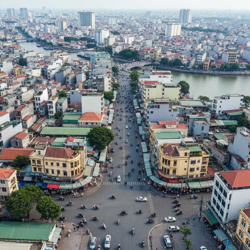 Private jet landing in Hanoi