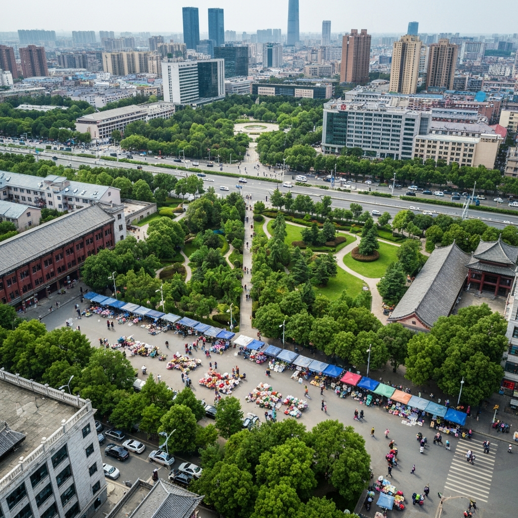 Aerial view of Shenyang private jet