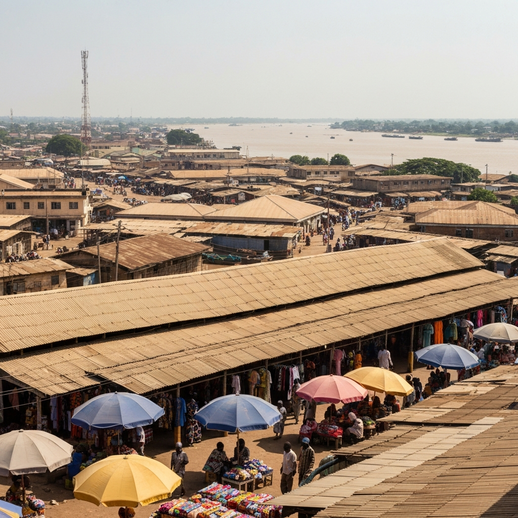 Onitsha city aerial