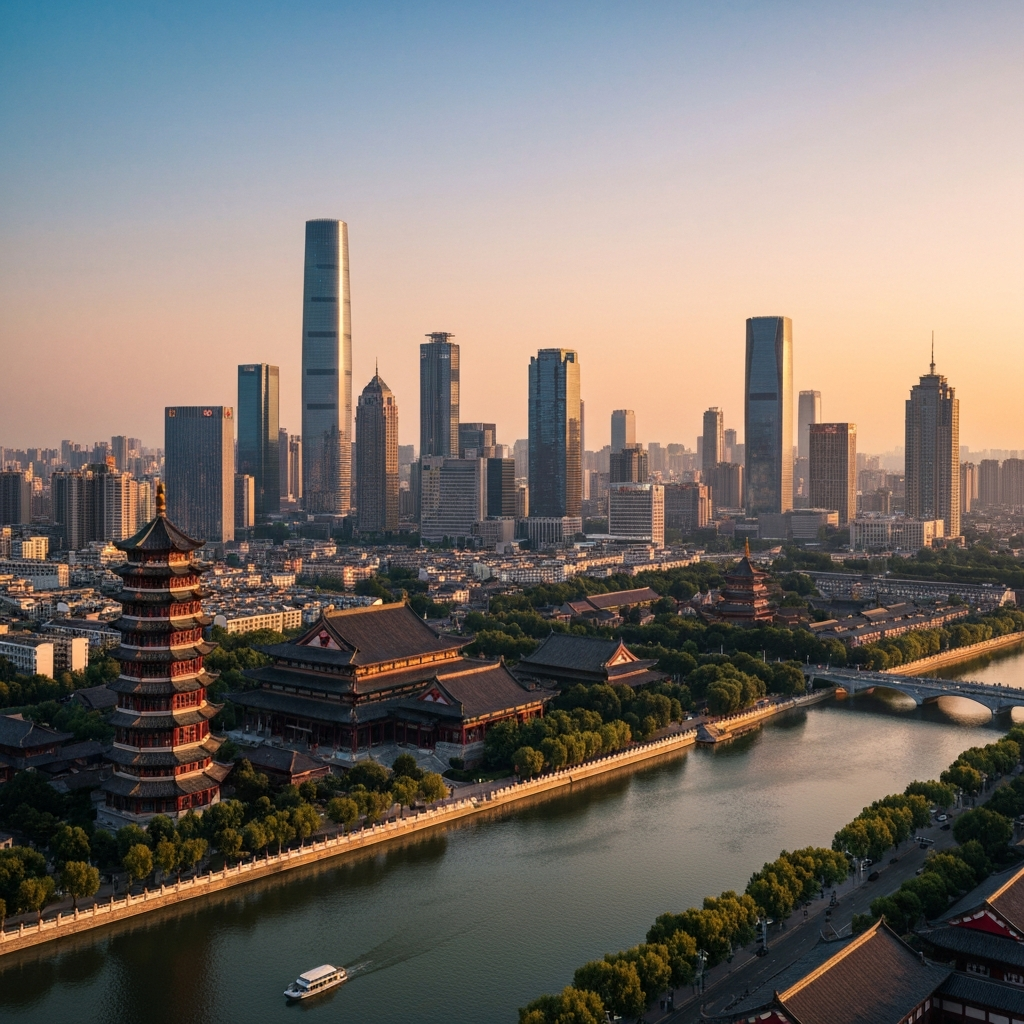 Aerial view of Changzhou