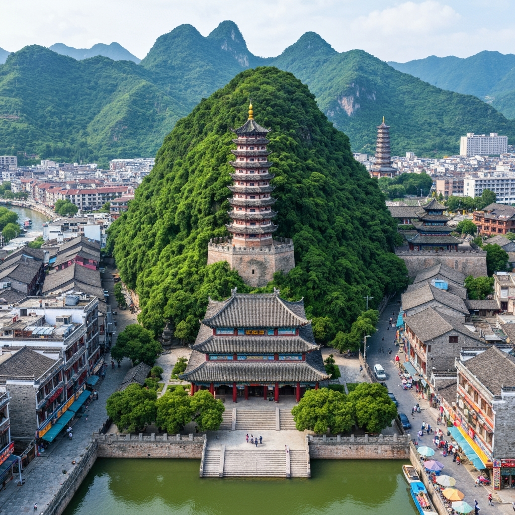 Yulin city aerial view