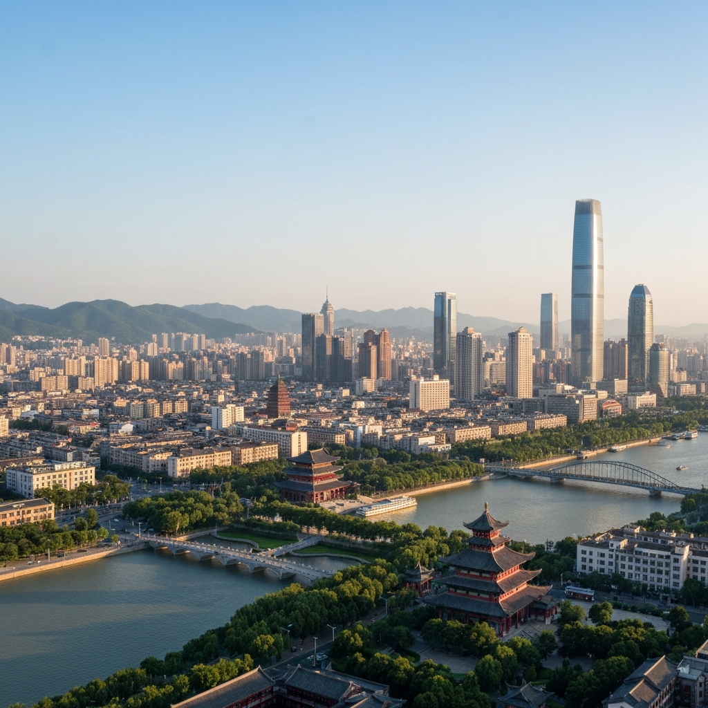 Aerial view of Ningbo