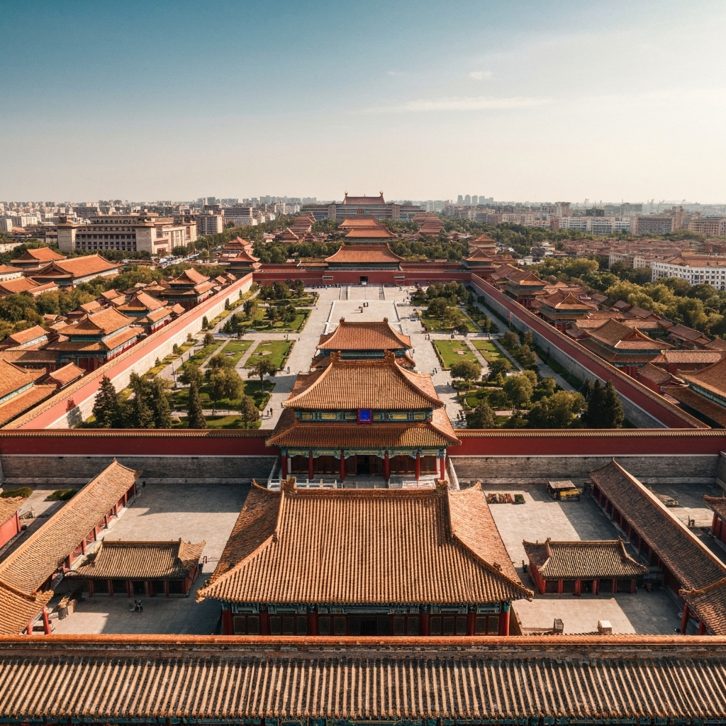 Beijing skyline and Forbidden City