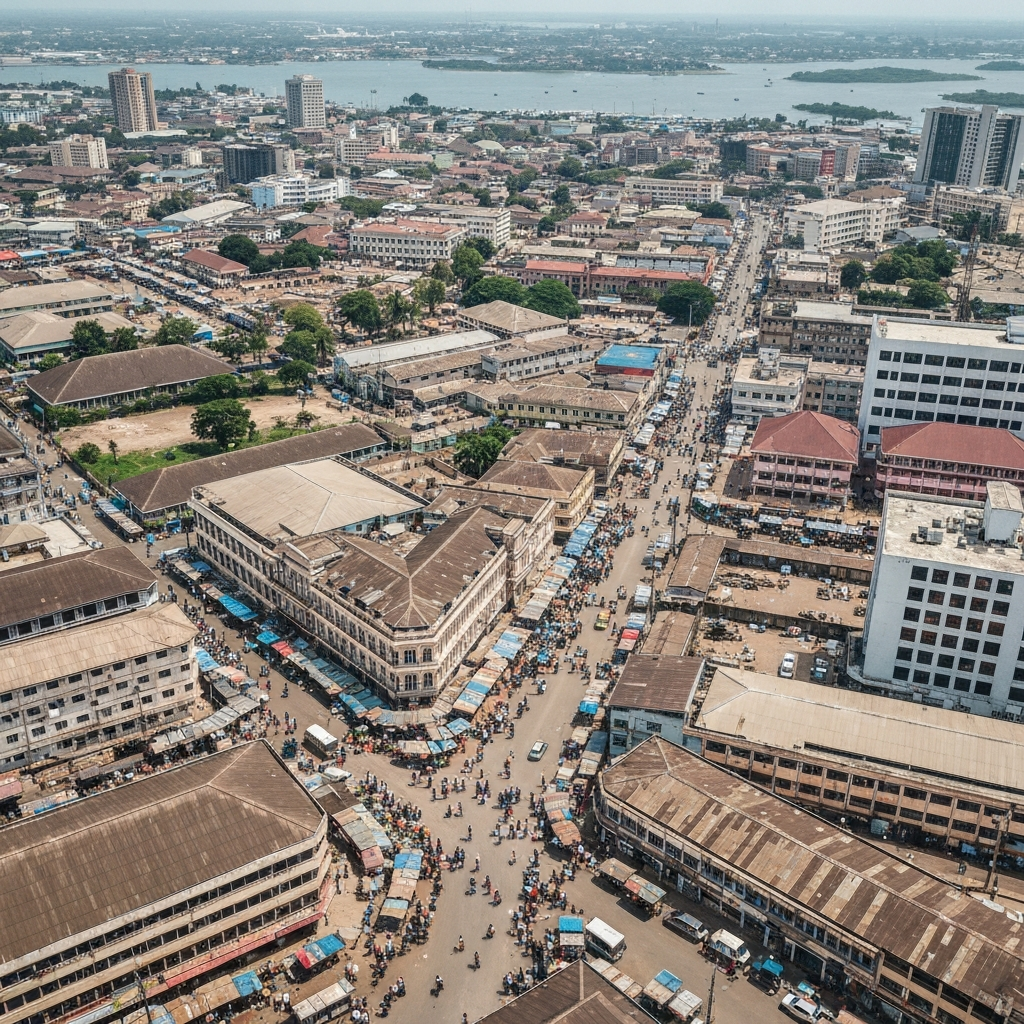 View of Lagos city from above